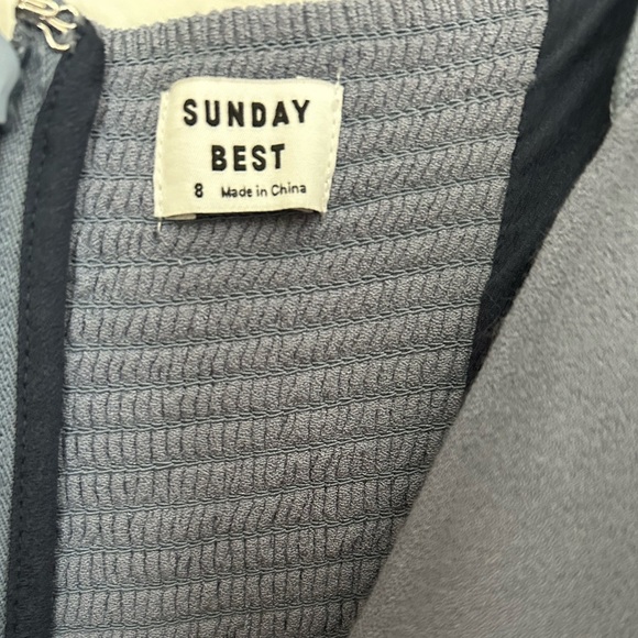 Aritzia Sunday Best Flirt Ruffle Jumpsuit Size 8 Granite Blue Wide leg - Picture 11 of 11